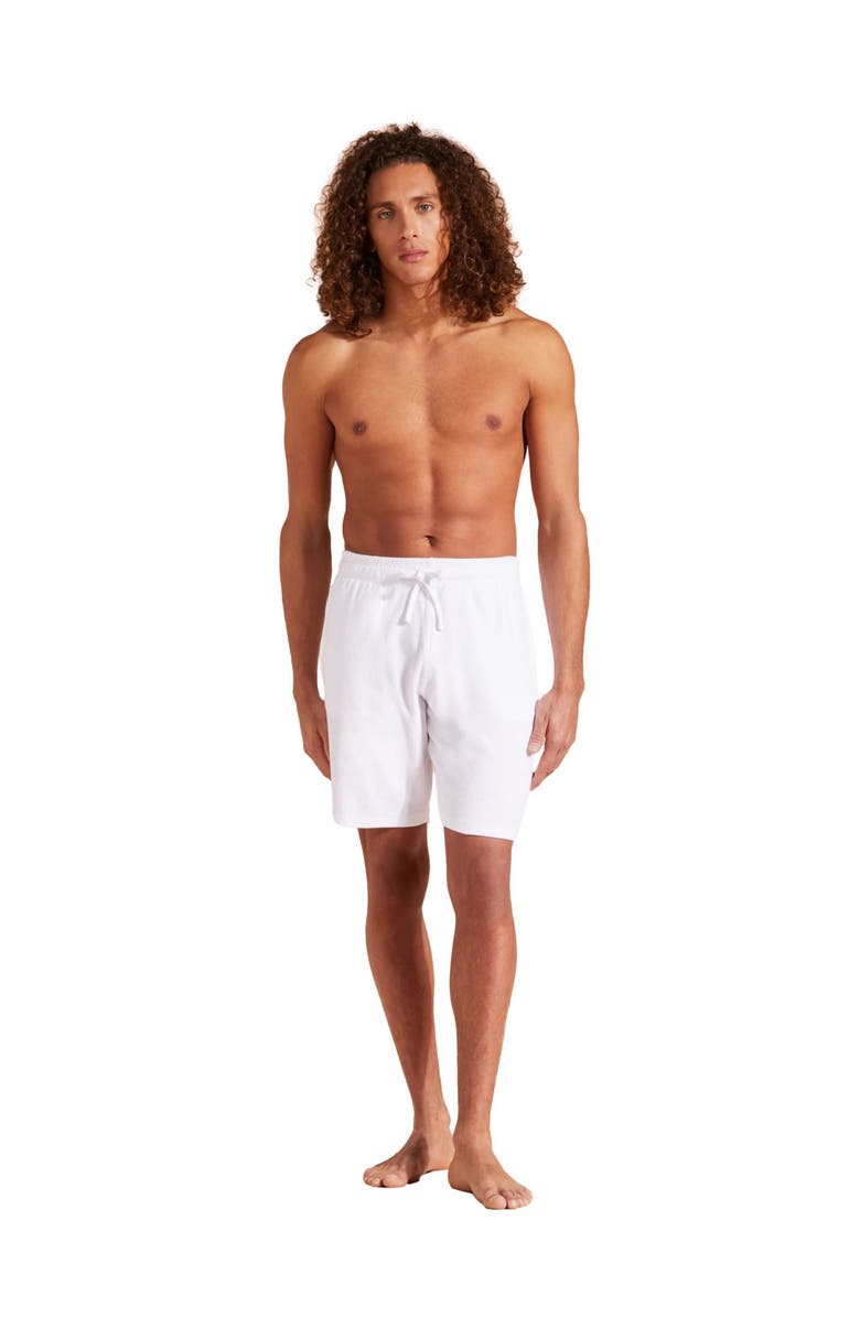 Vilebrequin Men's Solid Organic Terry Bermuda Shorts, Main, color, Blanc