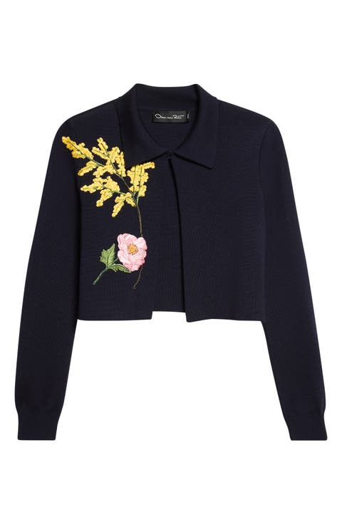 Mixed Botanical Crop Wool Blend Jacket