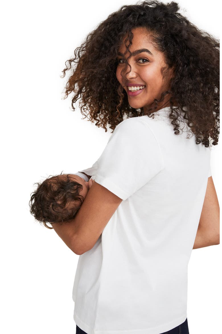 The Luxe Nursing Tee, Alternate, color, WHITE