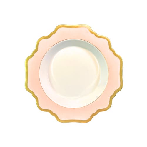 Anna Weatherley Anna's Palette Rim Soup Bowl In Dusty Rose