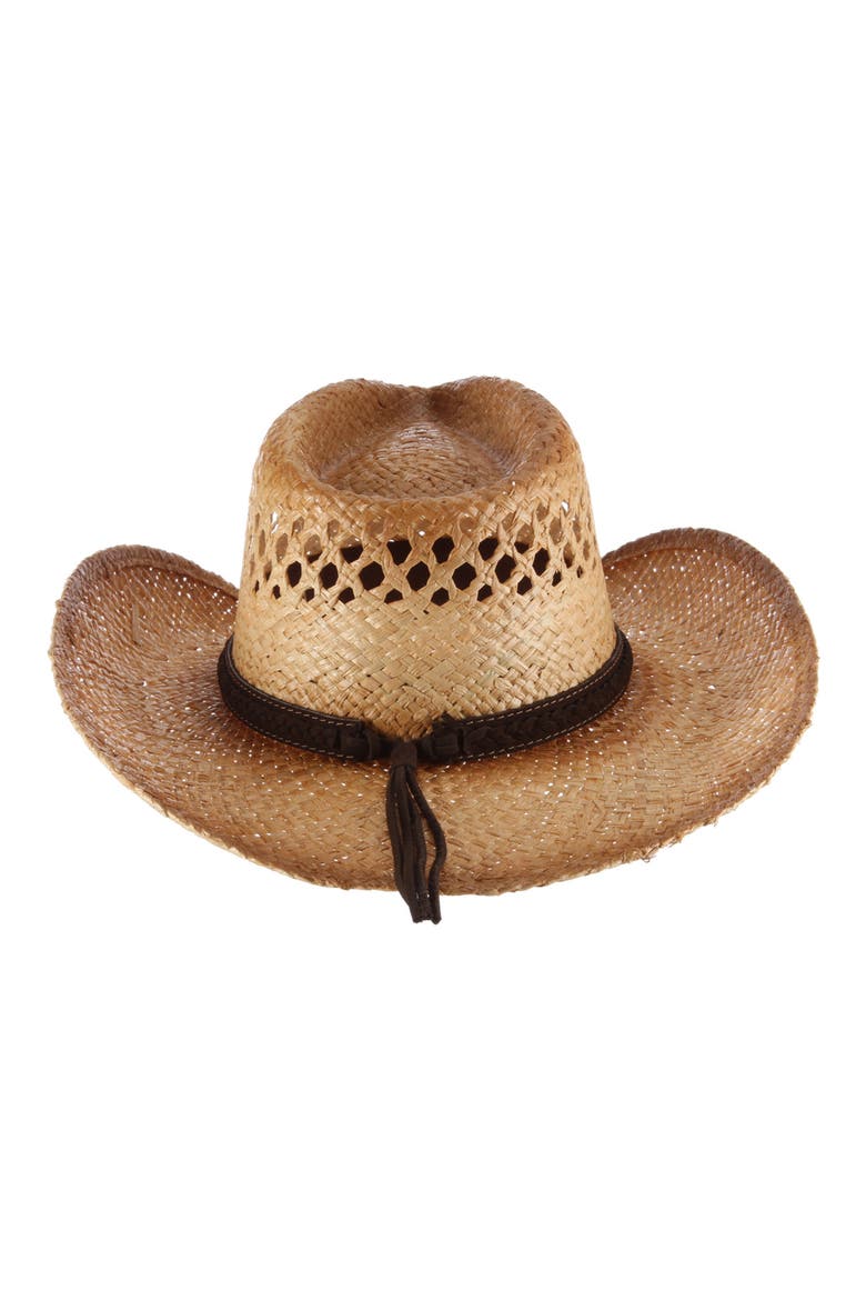 Western Straw Hat, Alternate, color, BURNT