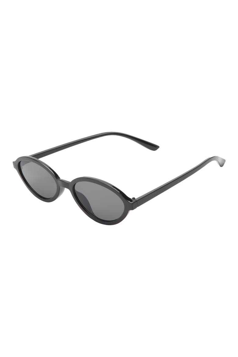 Oval Sunglasses, Alternate, color, BLACK