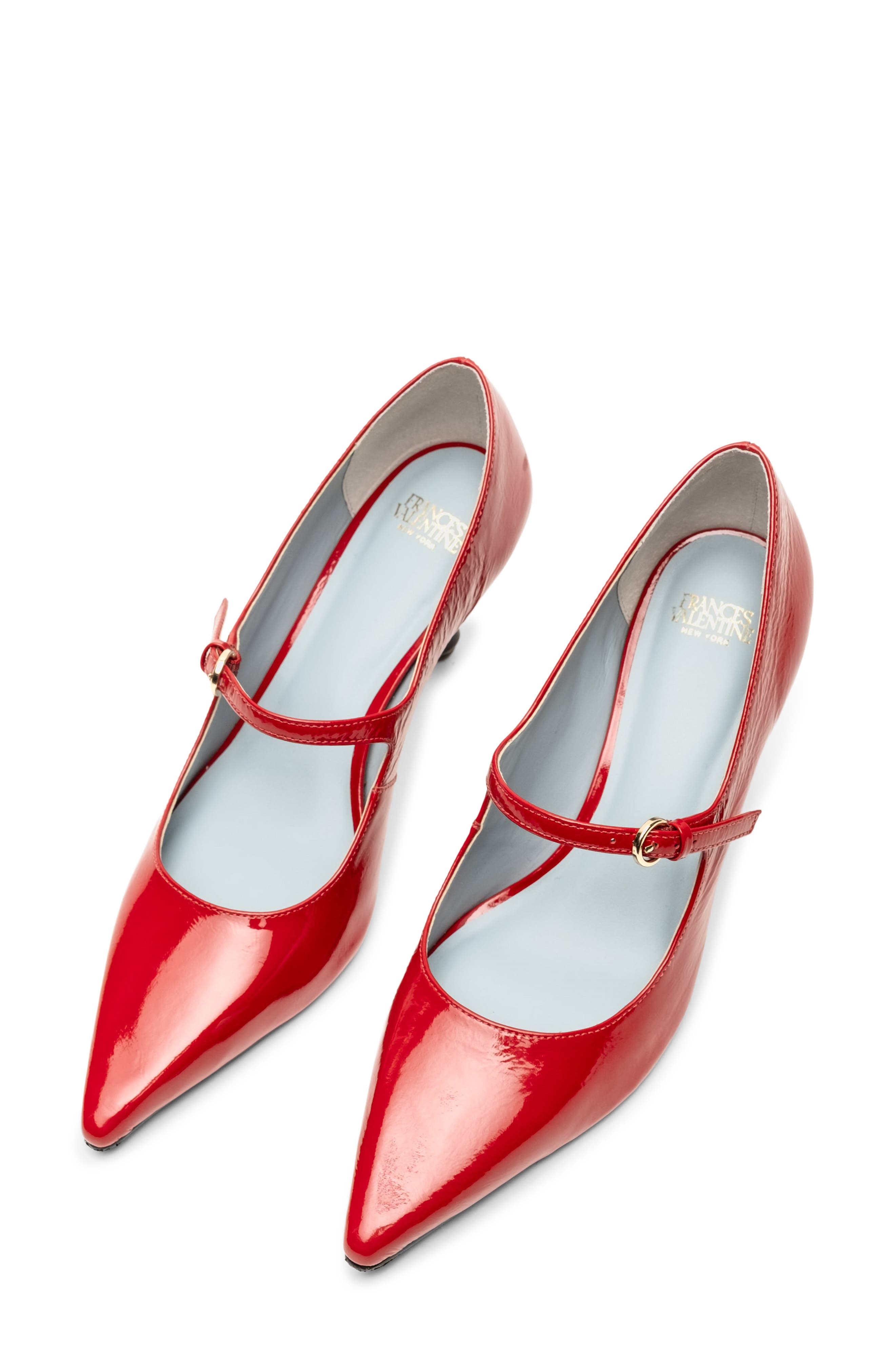 Frances Valentine Naomi Pointed Toe Mary Jane Pump, Alternate, color, Red