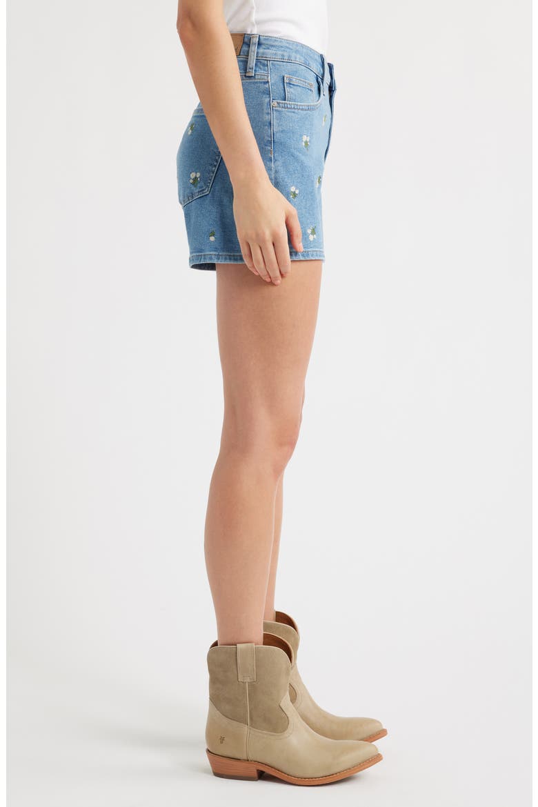 Heidi Embroidered Denim Shorts, Alternate, color, MID FLOWER DENIM