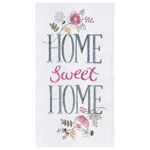 18" x 27" Home Sweet Home Embroidered Flour Sack Cotton Kitchen Towel