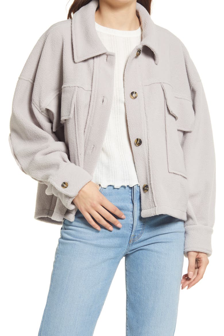 Polar Fleece Oversize Jacket, Main, color, LAVENDER