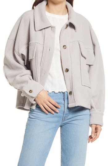 Thread & Supply Polar Fleece Oversize Jacket In Purple