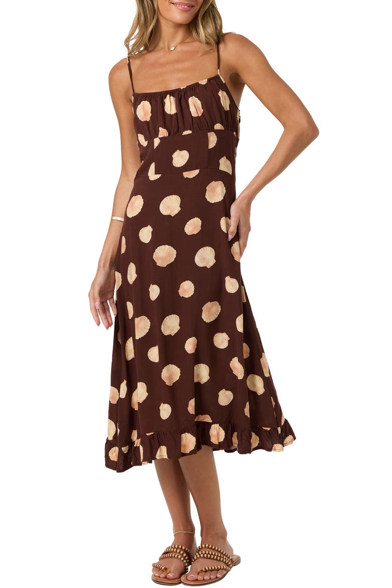 Jorgie Camila Shell Midi Dress, Alternate, color, CHOCOLATE