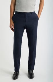 BOSS Genius Slim Fit Wool and Linen Trousers
