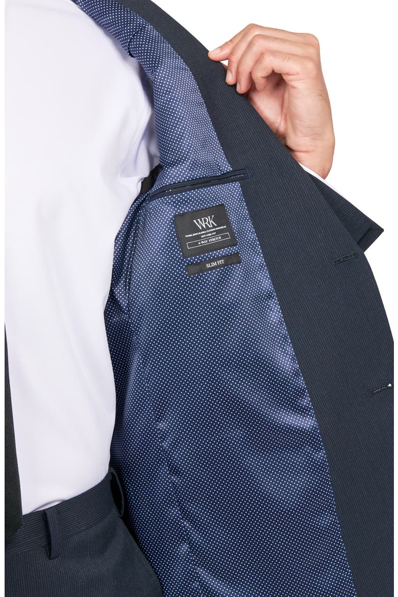 Tailored Slim Fit Pinstripe Suit, Alternate, color, NAVY