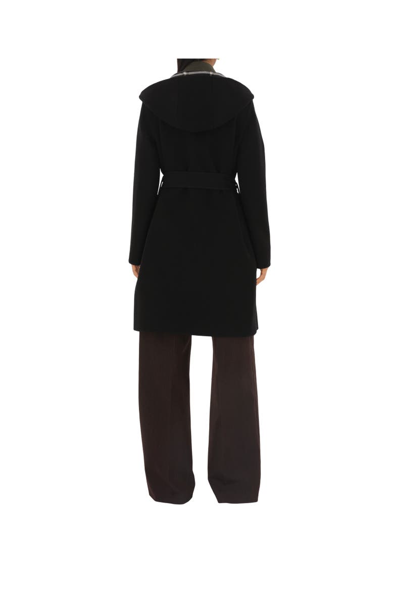 Mid-length Reversible Wool Car Coat, Alternate, color, Black