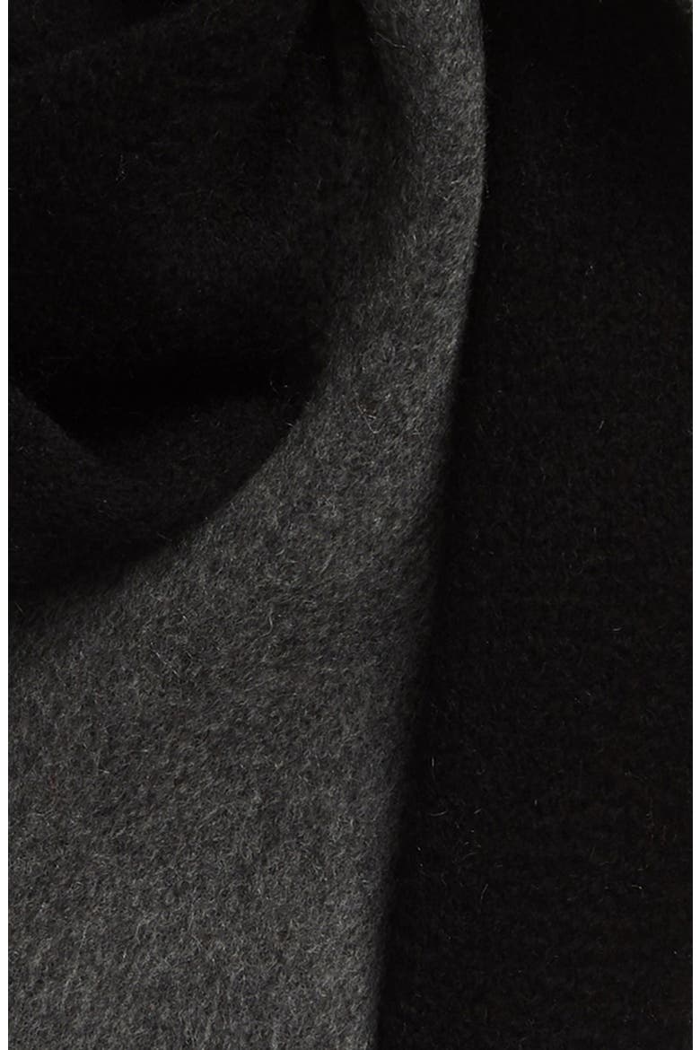 Double Face Cashmere Scarf, Alternate, color, BLACK GREY