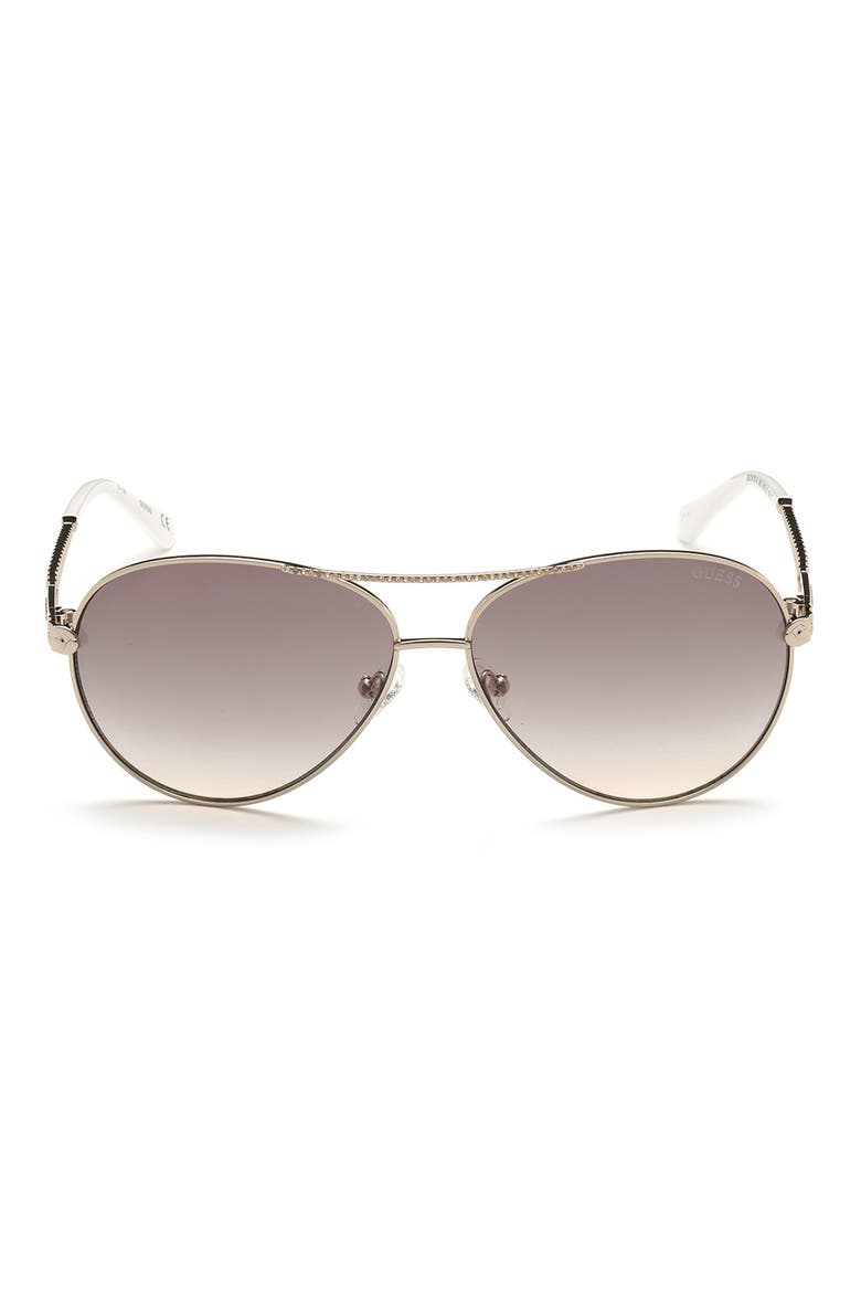 Pilot Sunglasses, Main, color, SHINY ROSE GOLD / BROWN