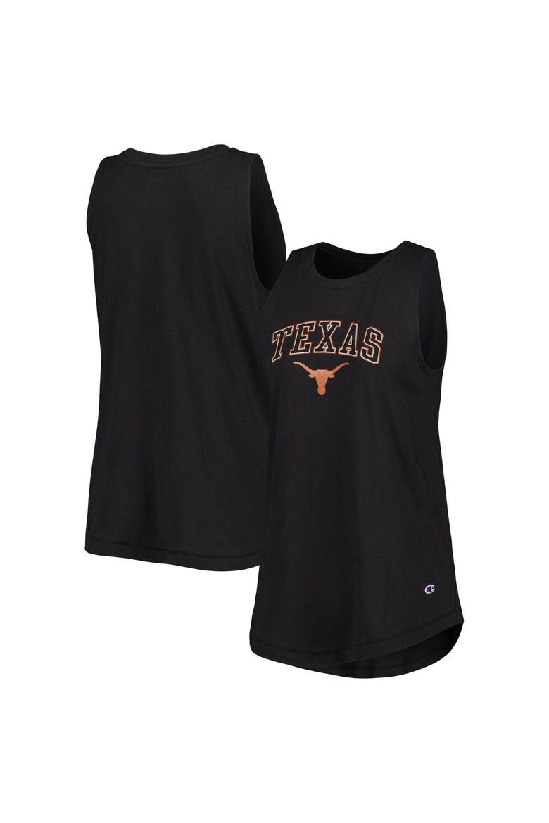 Women's Champion Black Texas Longhorns Arch Logo Tank Top, Main, color, Black