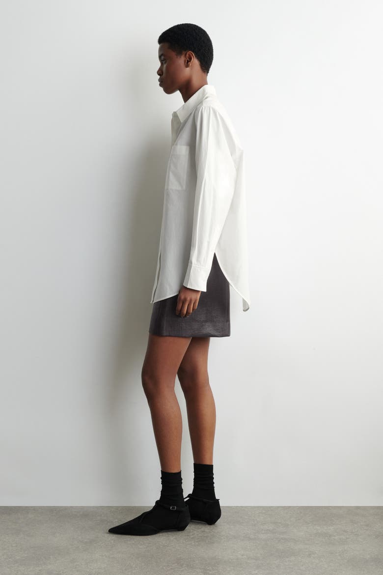 Tailored Pima Cotton Shirt, Alternate, color, NATURAL WHITE