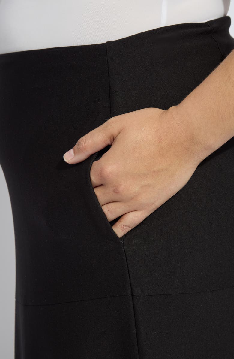 Lysse 'Lyssentials A-Line Ponte Midi Skirt, Alternate, color, Black