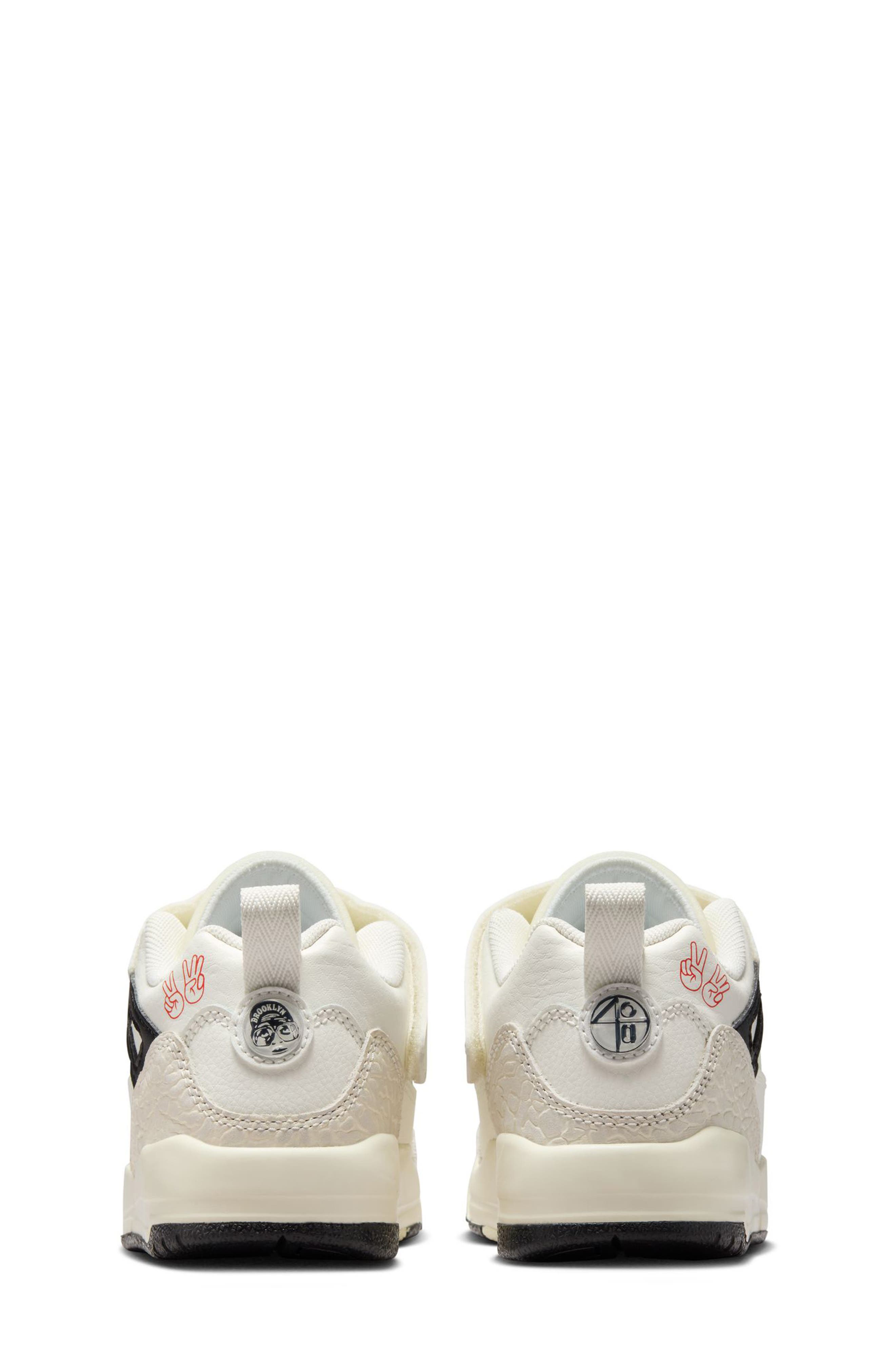 Jordan Kids' Spizike Low Top Sneaker, Alternate, color, Sail/ Orange/ Black/ Pine