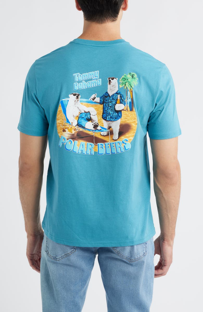 Tommy Bahama Polar Beers Cotton Graphic T-Shirt, Alternate, color, Canal Blue