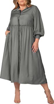 Standards & Practices Button Front Shirtdress