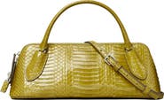 Tory Burch Lock Snake Top Handle Leather Bag