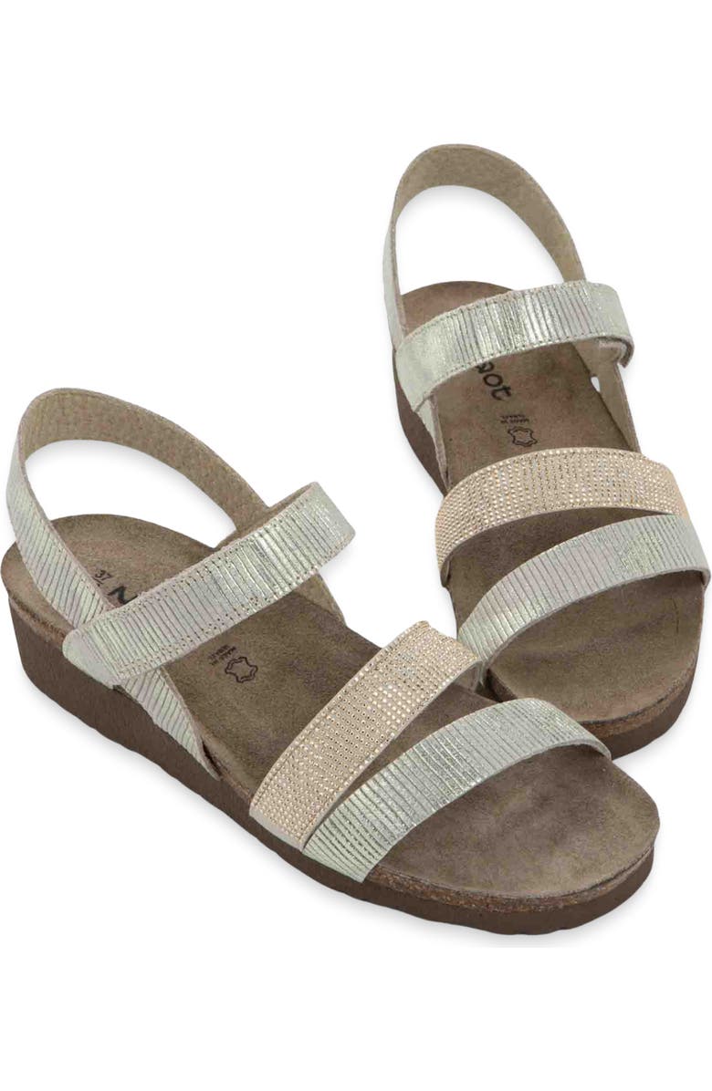 Naot 'Krista' Sandal, Alternate, color, Platinum Stripe/ Gold