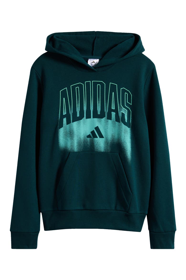 Kids' Logo Graphic Cotton Blend Hoodie, Main, color, DARK GREEN