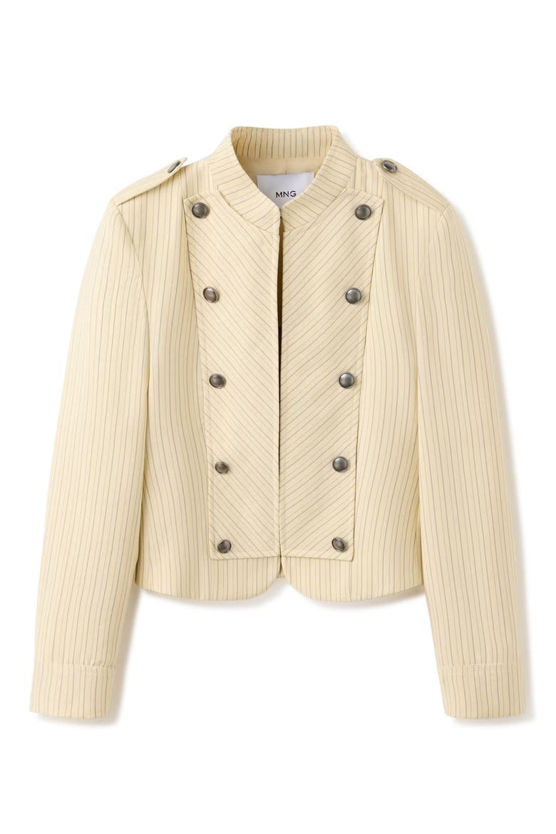Pinstripe Button Front Jacket, Alternate, color, PASTEL YELLOW