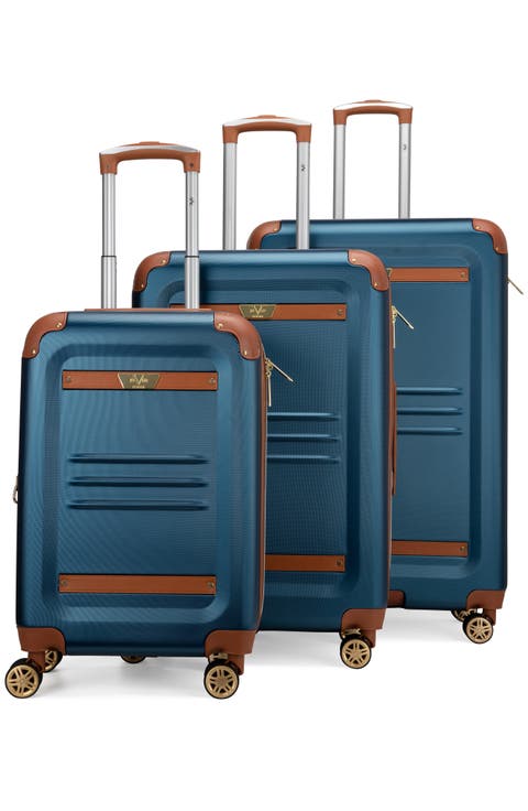 Vintage 3 Piece Expandable Spinner Luggage Set