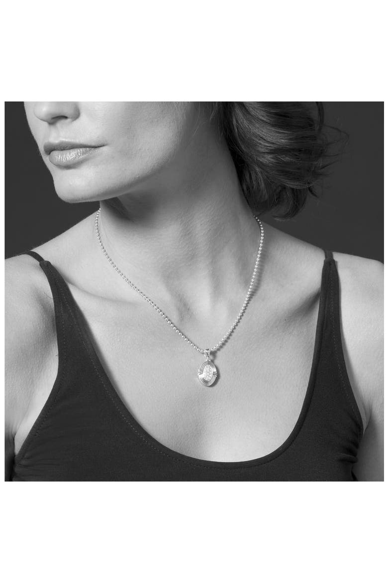 Beloved Diamond Oval Locket Necklace, Alternate, color, SILVER