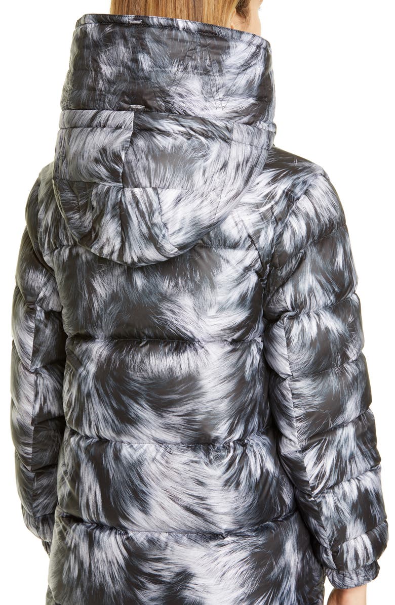 Mr & Mrs Italy Reversible Fur Print Down Puffer Coat with Removable Genuine Fox Fur Trim, Alternate, color,