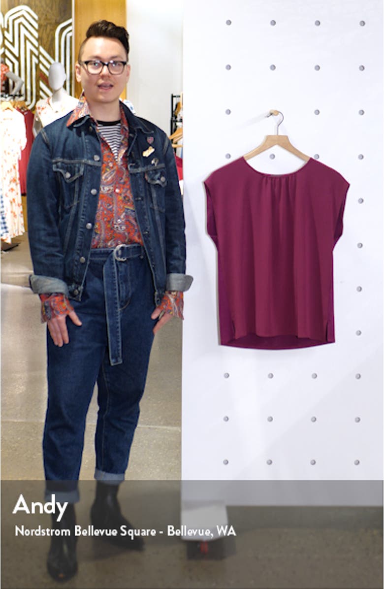 Gathered Neck Knit Back Top, sales video thumbnail