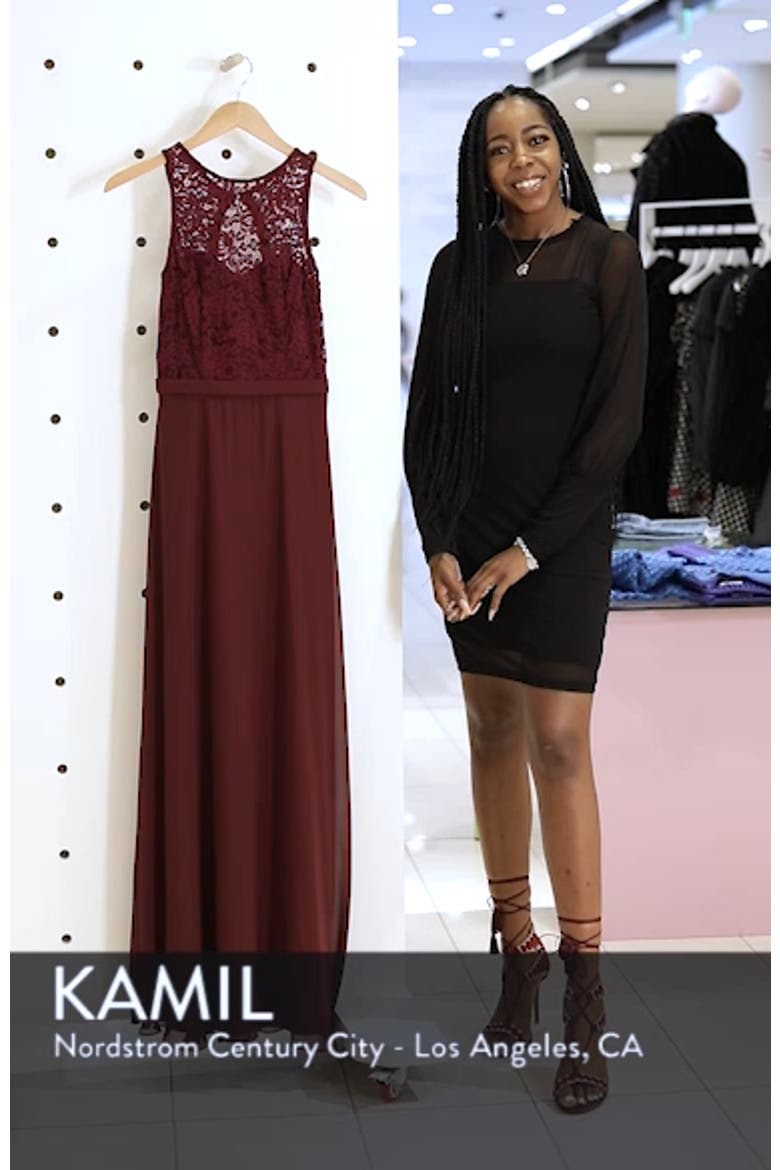 Lace Bodice Chiffon A-Line Gown video