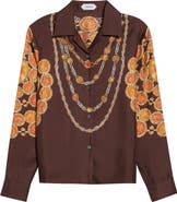 Versace The Lover Trompe l'Oeil Print Silk Twill Bowling Shirt
