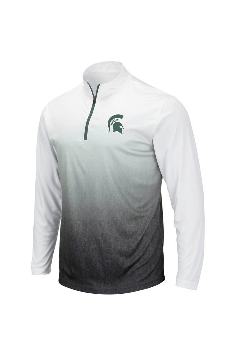 Men's Colosseum Gray Michigan State Spartans Magic Team Logo Quarter-Zip Jacket, Alternate, color, Gray