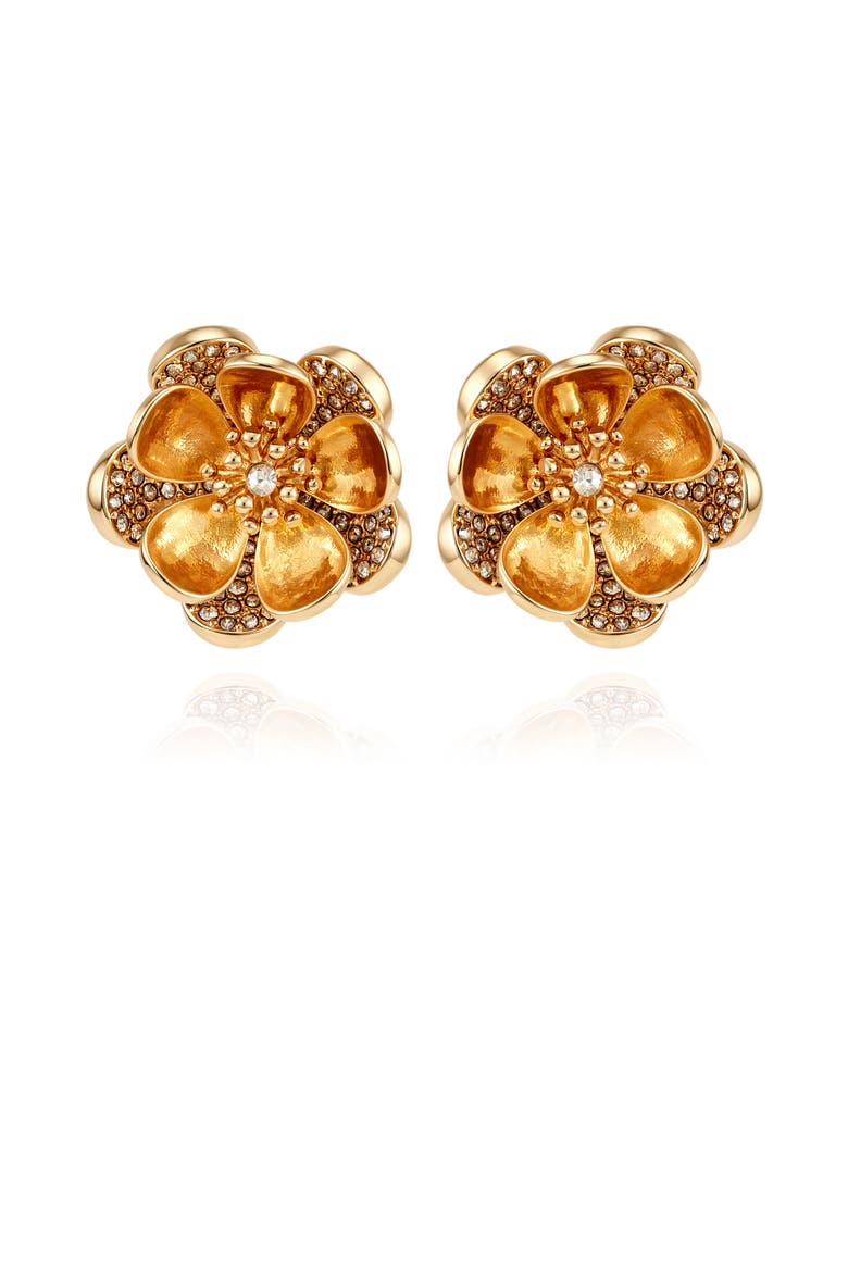 Gold-Tone Crystal Oversized Stud Earrings, Main, color, Gold