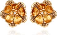 GUESS Gold-Tone Crystal Oversized Stud Earrings
