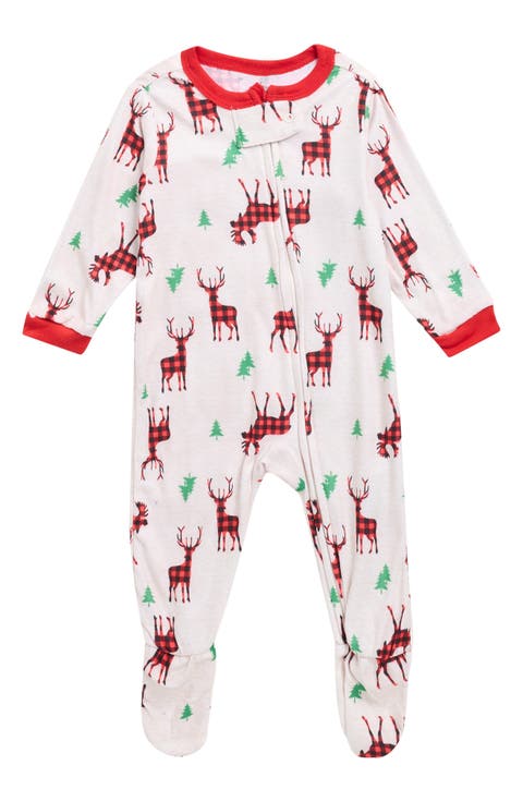 Matching Family Moose Fitted Footie Pajamas (Baby)