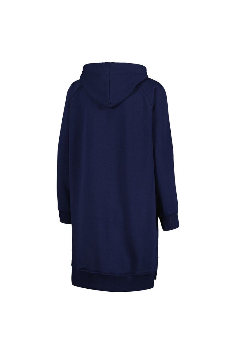 Women's Gameday Couture Navy West Virginia Mountaineers Take a Knee Raglan Hooded Sweatshirt Dress, Alternate, color, Navy