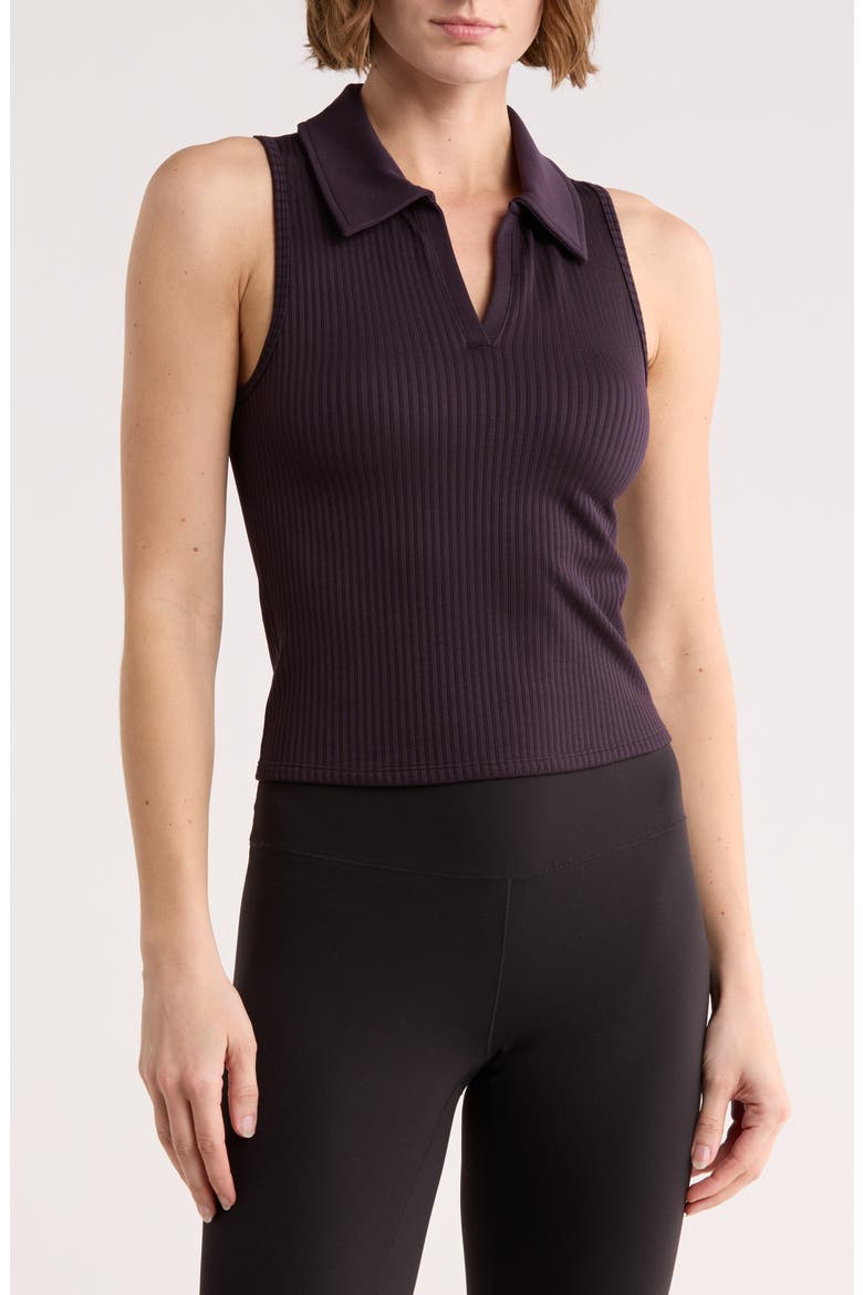 Stretch Seamless Rib Polo, Main, color, PURPLE NEBULA