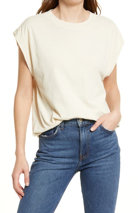 Washed Cap Sleeve T-Shirt