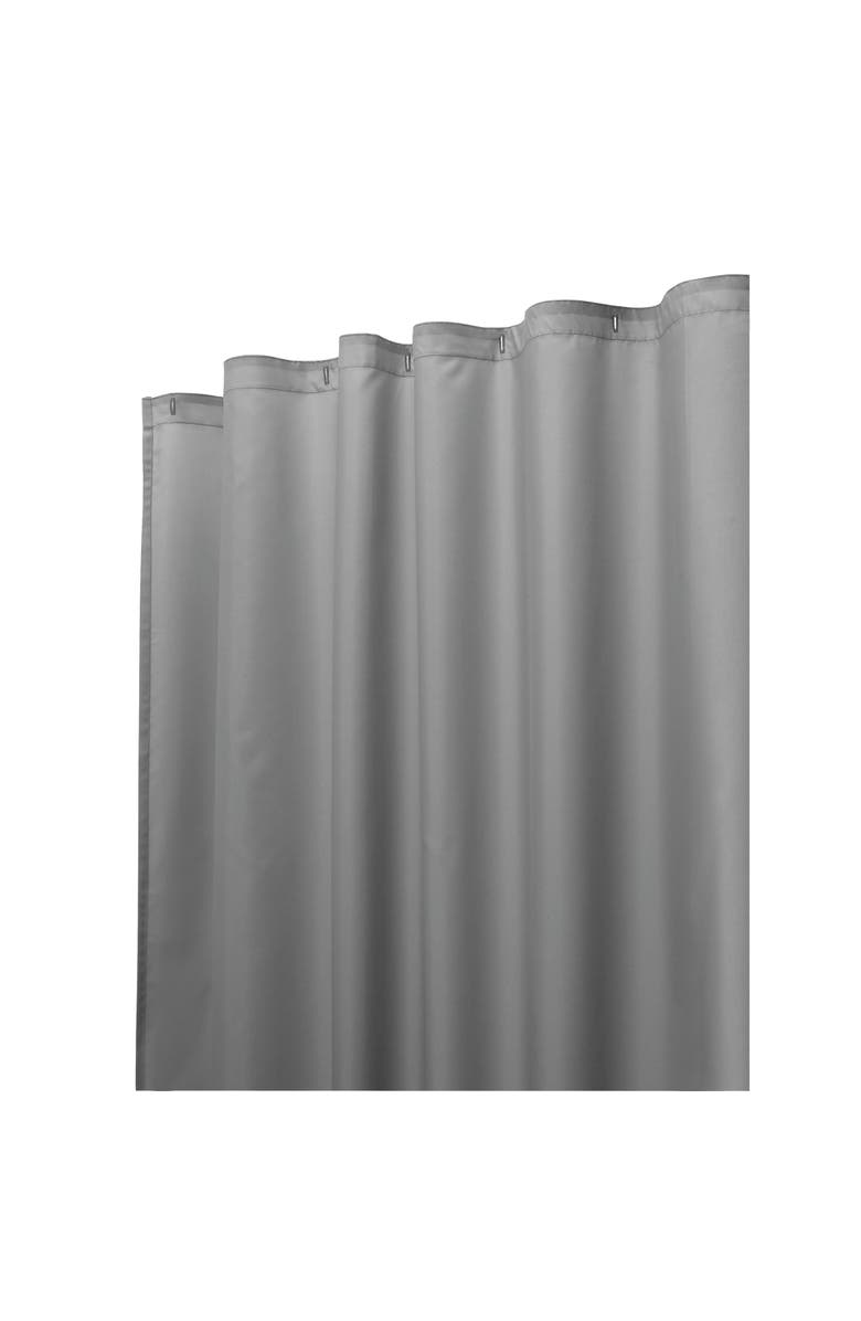 iDesign Solid Polyester Shower Curtain - 72" x 72" - Set of 2 - Gray, Main, color, Gray