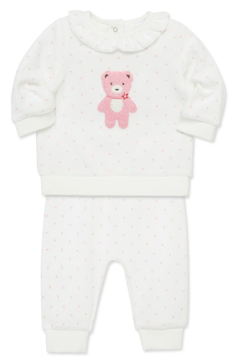 Little Me Sweet Bear Velour Top & Leggings Set, Alternate, color,