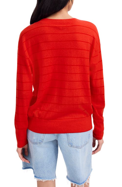 Madewell Sandri Stripe Cashmere Blend Sweater In Red