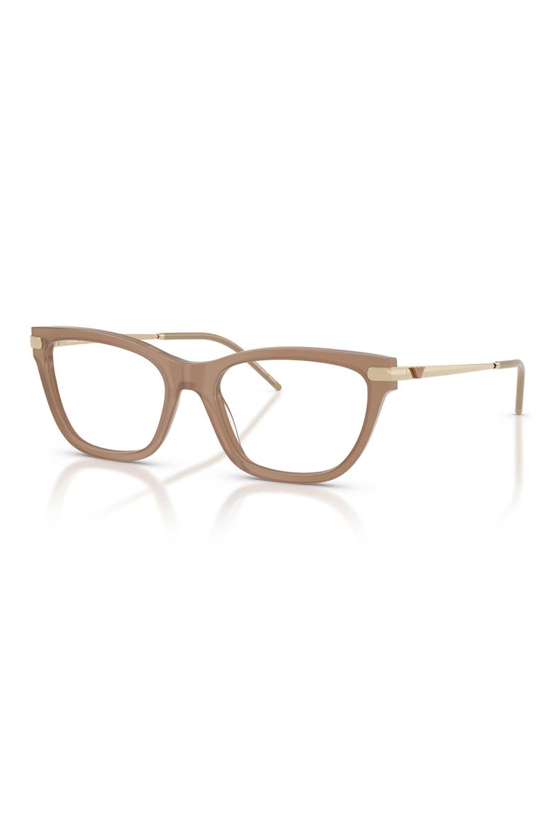 54mm Cat Eye Optical Glasses, Alternate, color, SHINY OPAL TUNDRA / DEMO LENS