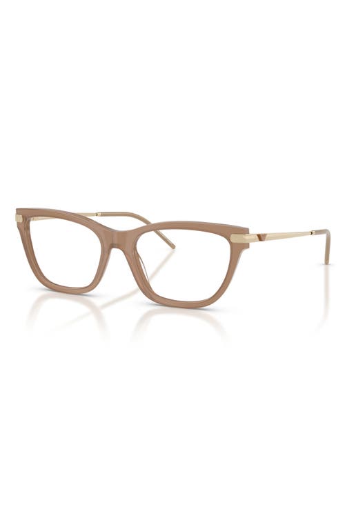 Emporio Armani 54mm Cat Eye Optical Glasses In Brown