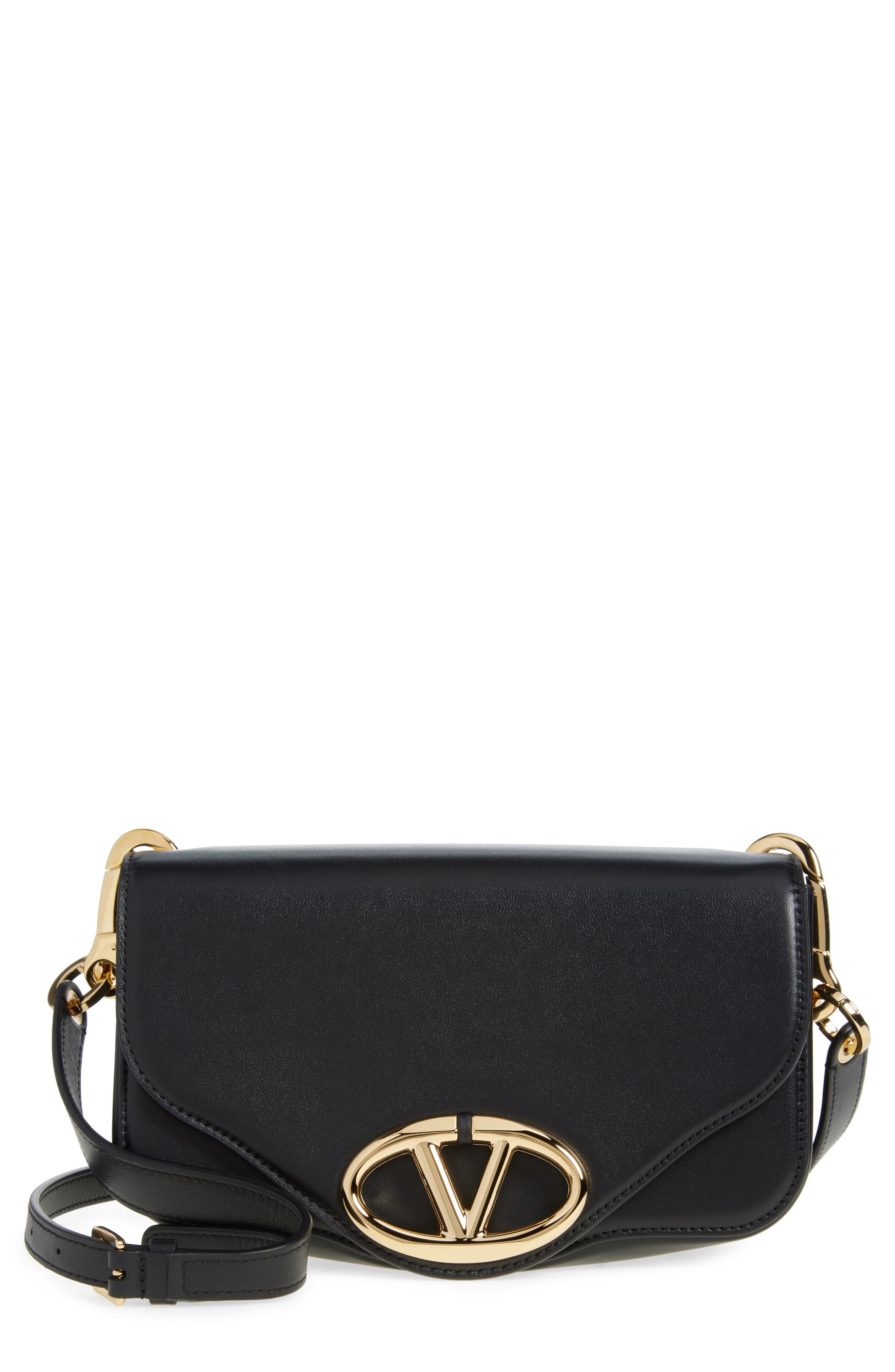 Valentino Garavani Small VLOGO Leather Shoulder Bag, Main, color, 