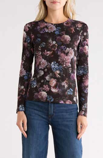 L'AGENCE Tess Print Long Sleeve Jersey Top