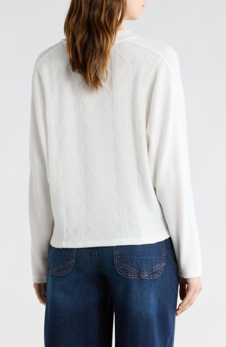 Democracy Textured Knit Dolman Sleeve Top, Alternate, color, Winter White