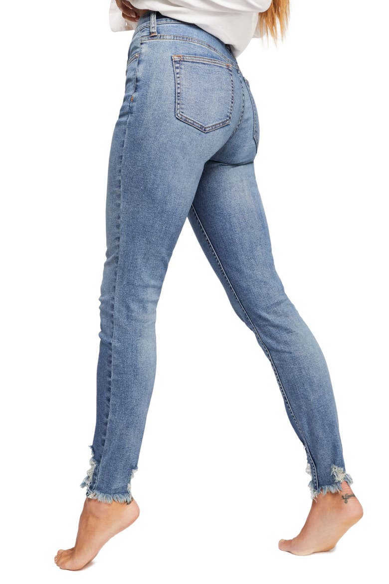 CRVY by Free People Skinny Jeans, Alternate, color, BLUE