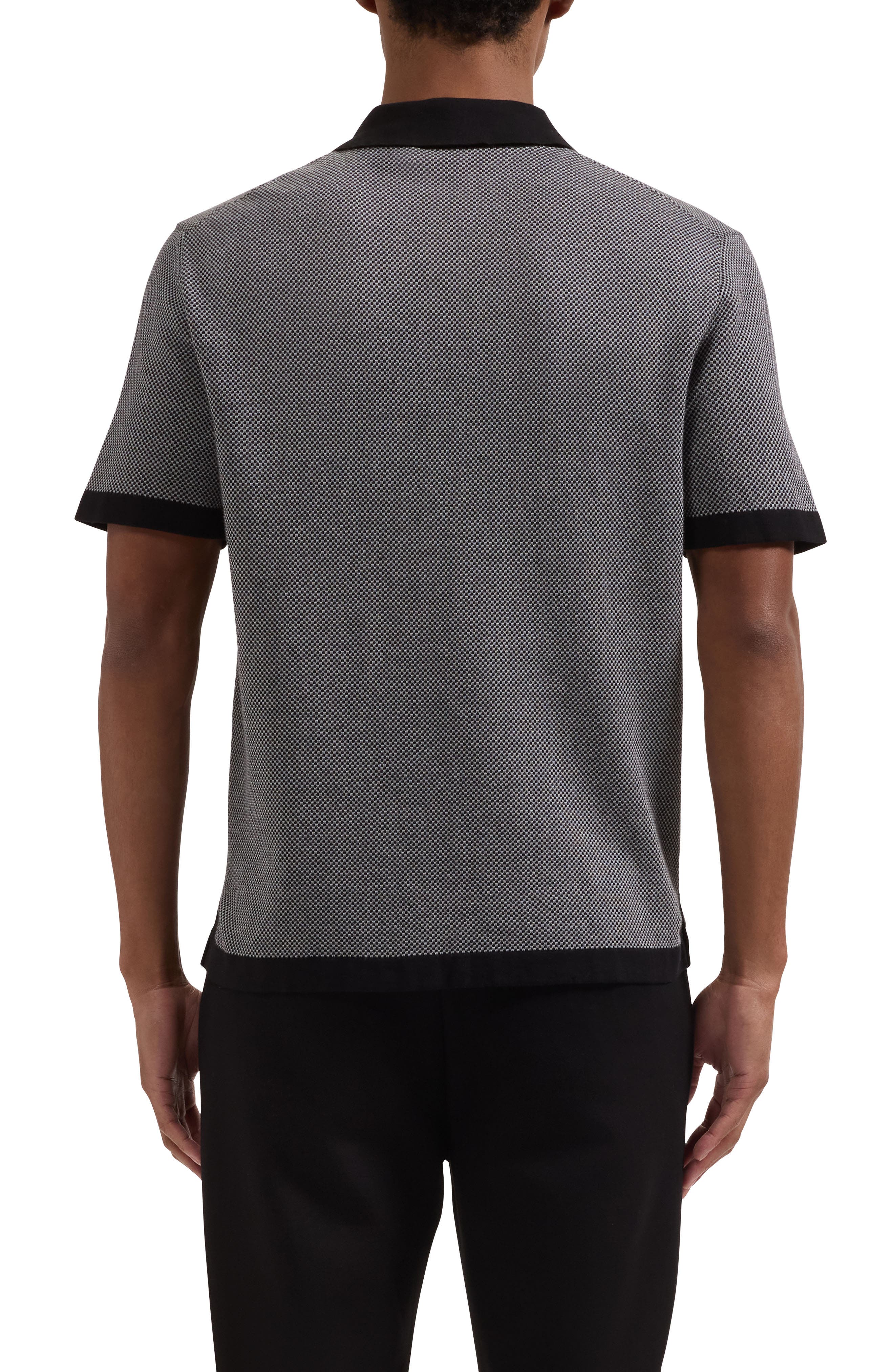 Geometric Jacquard Polo Sweater - image 2